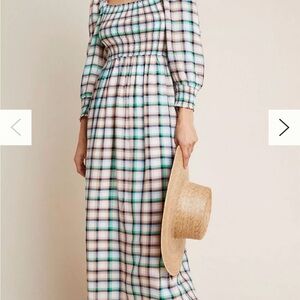 Anthropologie Maeve Cerie Smocked Maxi Dress